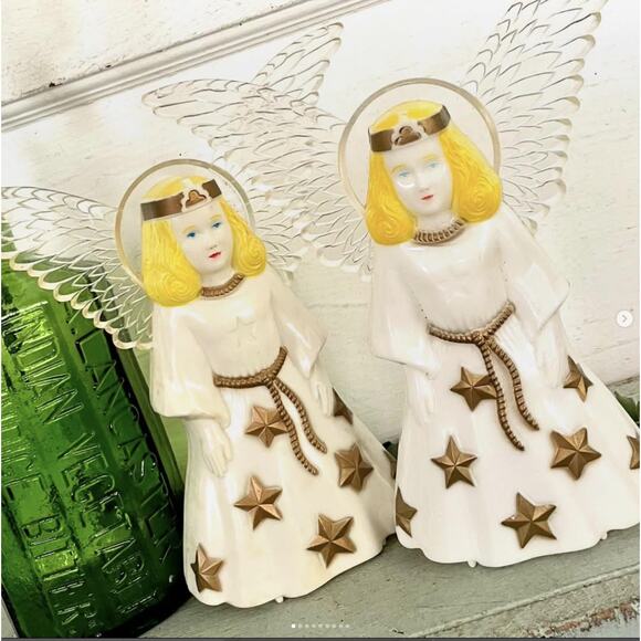 Vintage Christmas Angel Tree Topper Light Form Paramount Plastic Acrylic CHOICE - Picture 1 of 9
